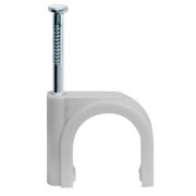 Скоба крепежная круглая с гвоздем d7мм NCR-07-50 пластик. (уп.50шт) Navigator 71068