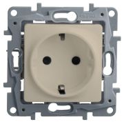 Розетка 1-м СП Etika 16А IP20 250В 2P+E с заземл. немецк. стандарт винтов. клеммы механизм сл. кость IEK 672321