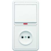 Блок БКВР-214 Бэлла (1-кл. выкл. с инд. + розетка) бел. Кунцево 5817