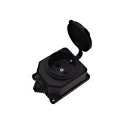 Розетка настенная 1-м 1ф «КОМПАКТ» с загл IP44 16А каучук черный UNIVersal 3032