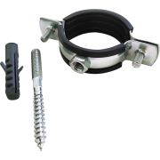 Хомут РМ d47-51мм 1 1/2дюйм с резиновым уплотнением (в компл. шпилька М8х80 и дюбель) оцинк. (80) VALFEX 45WR-48-М