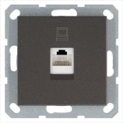 Розетка компьютерная 1-м RJ45 IP20 кат. 5E механизм мокко Jasmart G6105Z